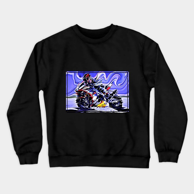 Full speed on two wheels 9 Crewneck Sweatshirt by DeVerviers